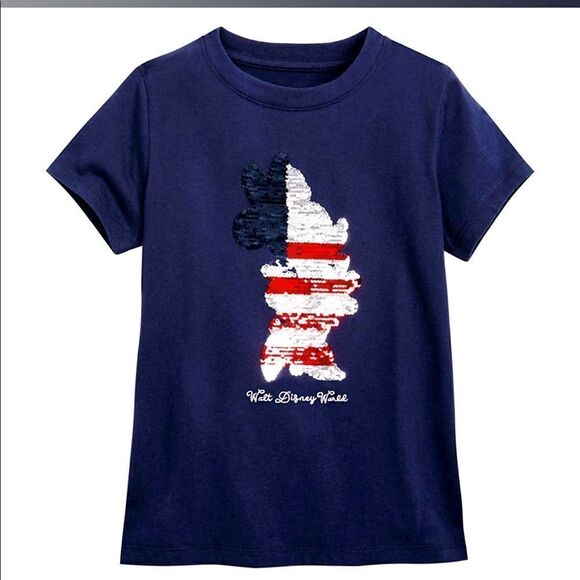 NWT Disney Parks Minnie Mouse Americana Sequin Top - Picture 1 of 4